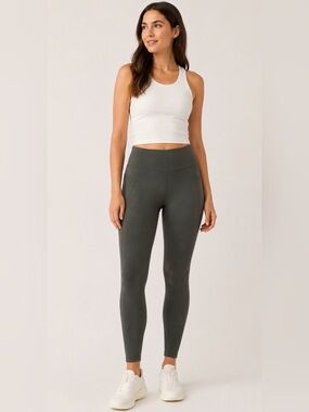 Pact On-The-Go Organic Cotton Leggings Gray Green Size Large NWOT